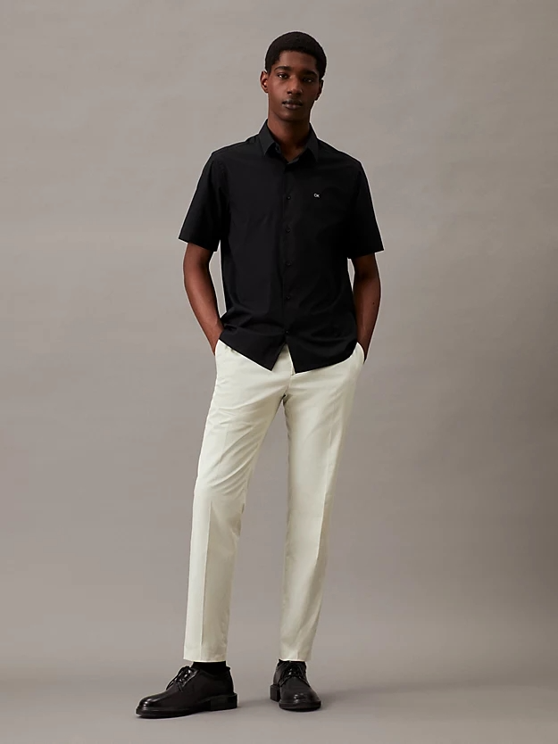 CALVIN KLEIN - STRETCH POPLIN SHORT SLEEVE SHIRT