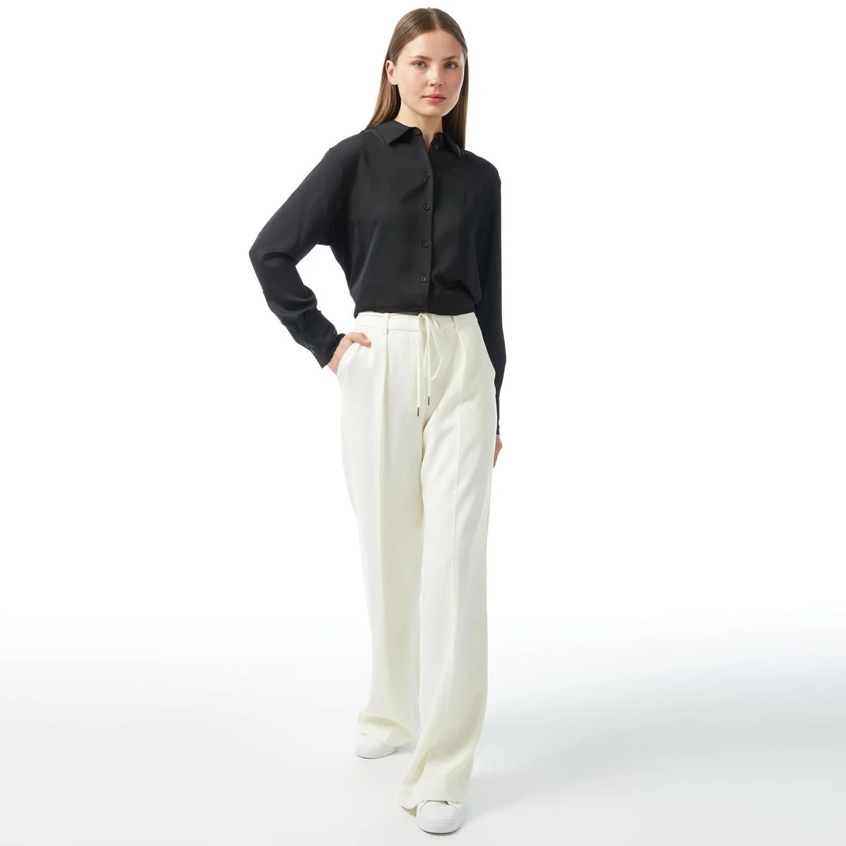 CALVIN KLEIN - TWILL WIDE LEG TROUSER