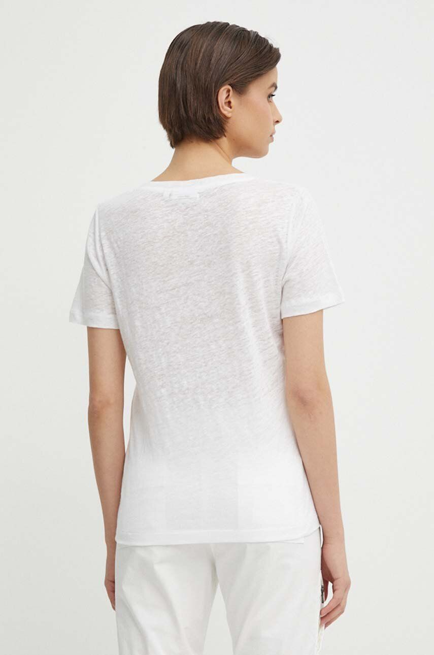 CALVIN KLEIN - LINEN BLEND V NECK TOP - Image 3