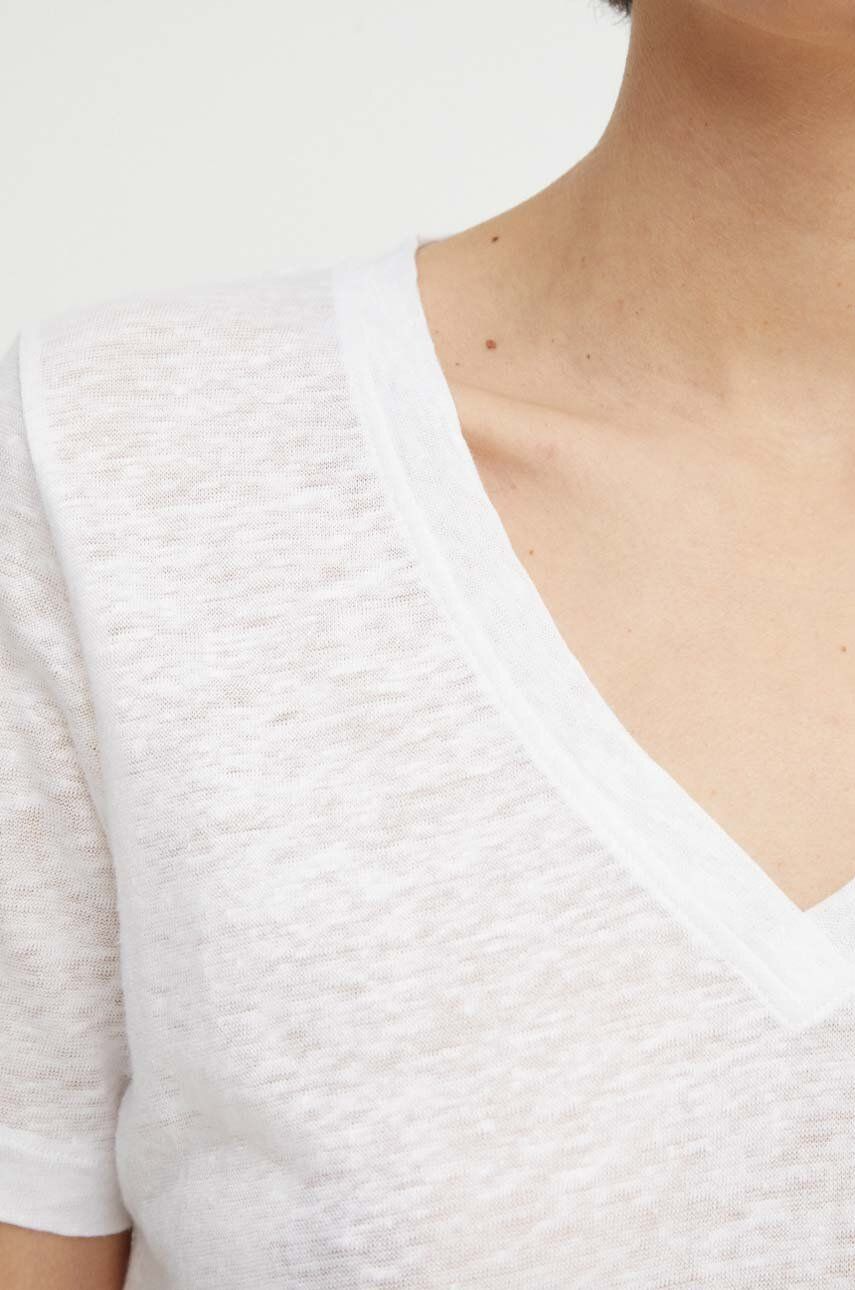 CALVIN KLEIN - LINEN BLEND V NECK TOP - Image 5