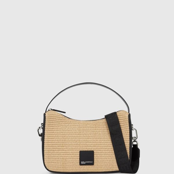 KARL LAGERFELD  -  BAG LOGO RAFFIA MINI HOBO
