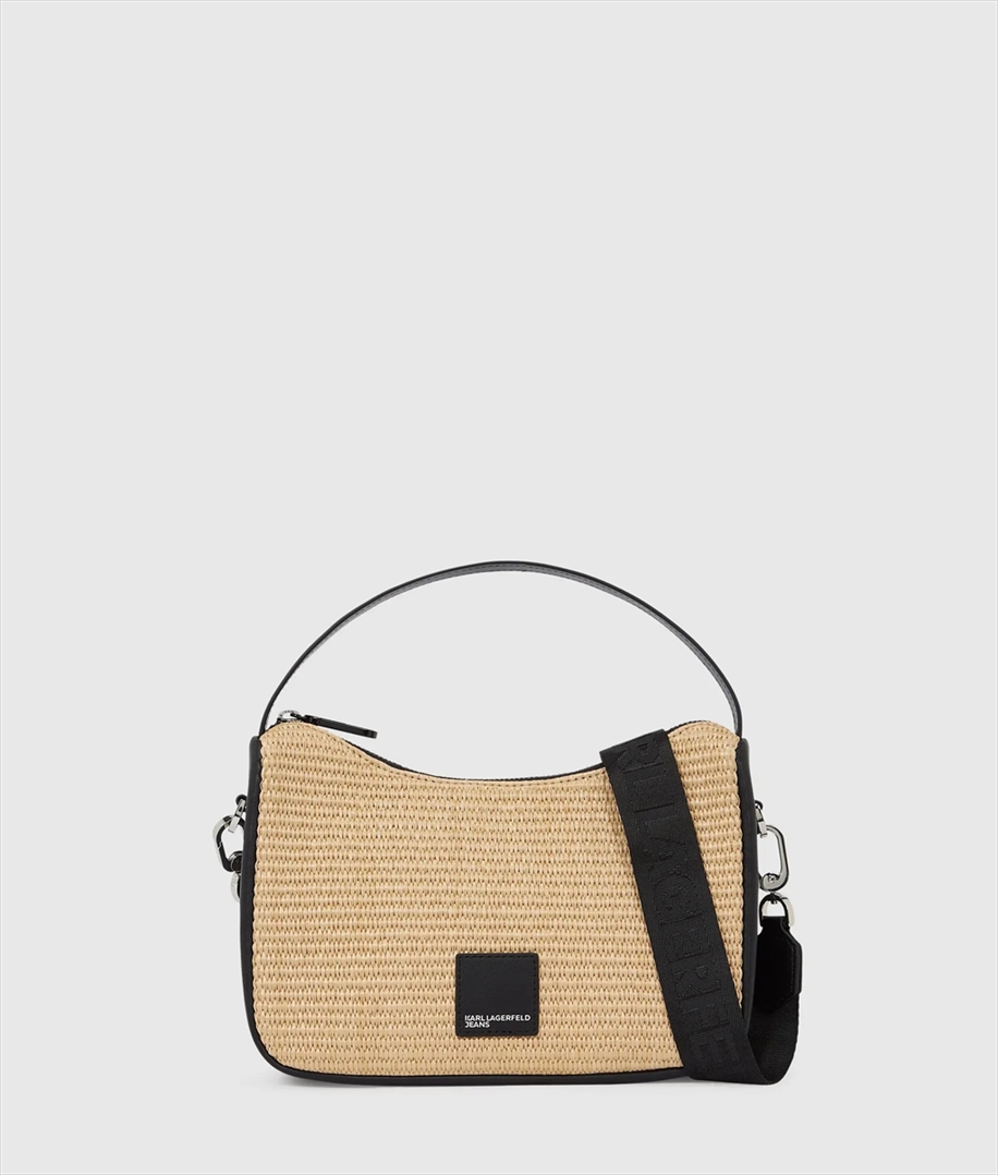 KARL LAGERFELD - BAG LOGO RAFFIA MINI HOBO