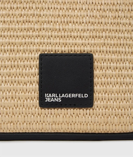 KARL LAGERFELD - BAG LOGO RAFFIA MINI HOBO - Image 3