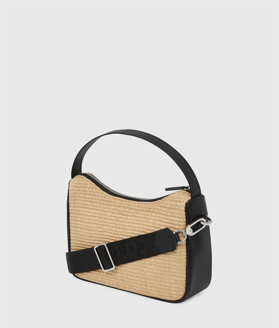 KARL LAGERFELD - BAG LOGO RAFFIA MINI HOBO - Image 4