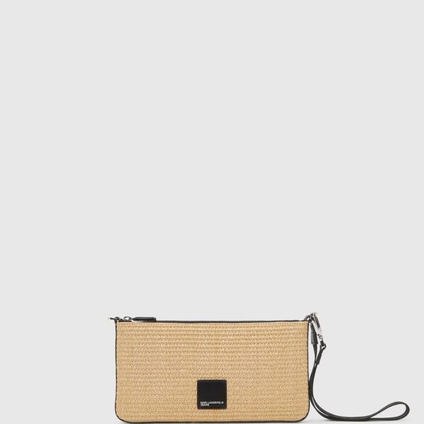 KARL LAGERFELD  -  BAG LOGO RAFFIA POUCH